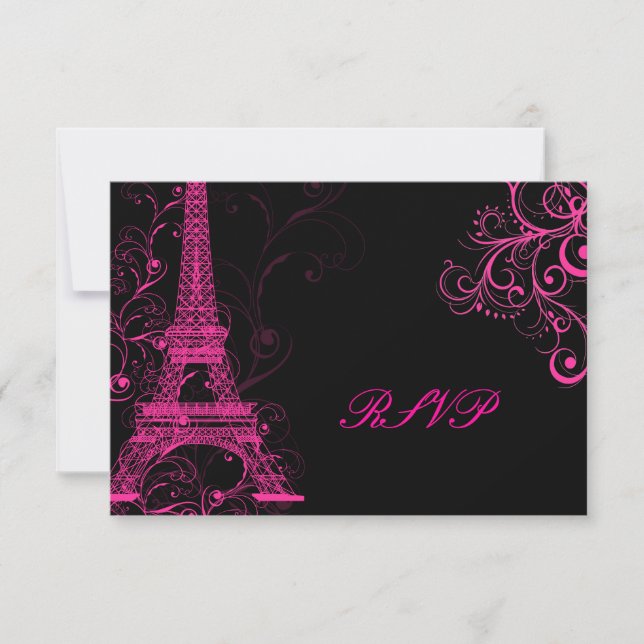 Pix Dezines la Tour Eiffel/paris RSVP Karte (Vorderseite)