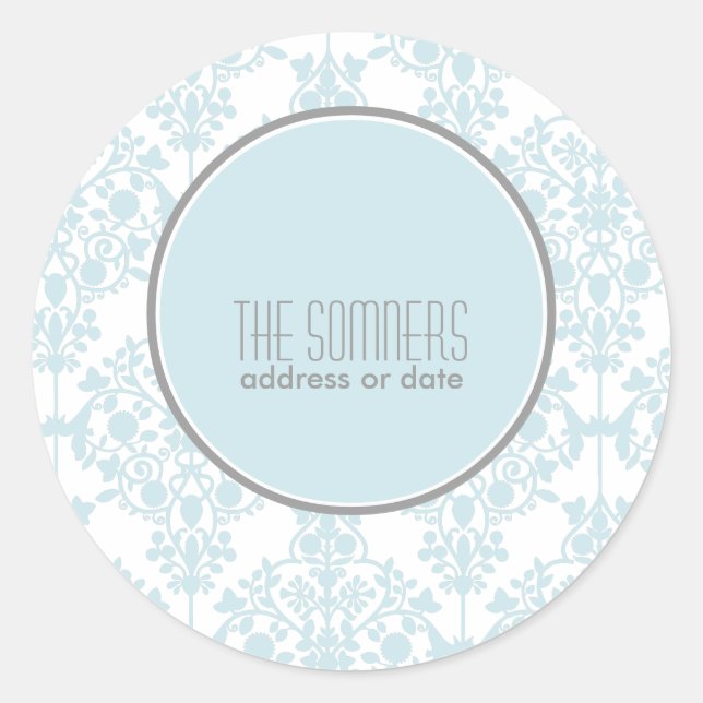 Pix Dezines leila Damask, DIY Farben Runder Aufkleber (Vorderseite)