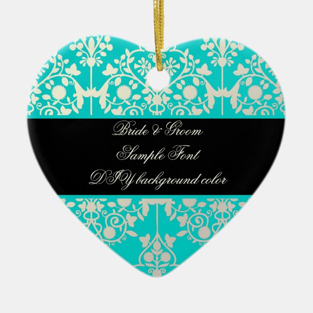 Pix Dezines leila Damask/DIY Hintergrund Keramik Ornament (Vorne)