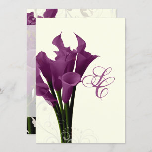 Pix Dezines lila Calla lilies/Deck Einladung