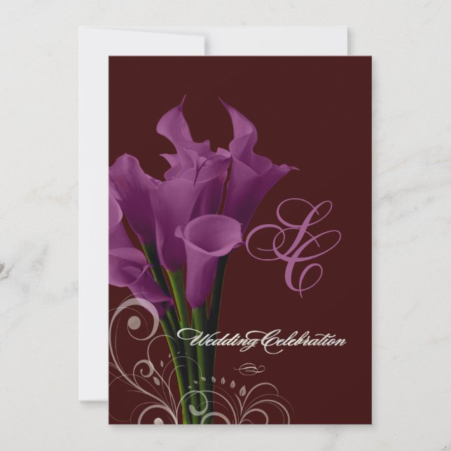 Pix Dezines lila Calla lilies/Deck Einladung (Vorderseite)