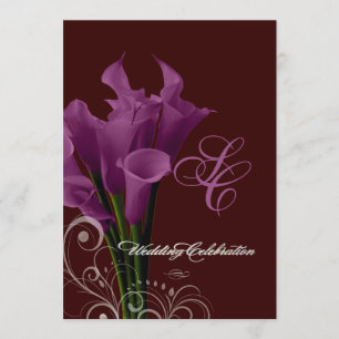Pix Dezines lila Calla lilies/Deck Einladung