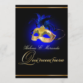 Pix Dezines Masquerade/Royal Blue/DIY Farbe!! Einladung