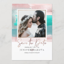 Pix Dezines Moderne Kunst, Rose Gold Aquamarines A