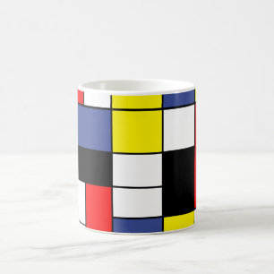 Pix Dezines Mondrian, Minimalistisch Tasse
