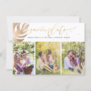 Pix Dezines Monstera Imitats Metallic Save the Dat Save The Date