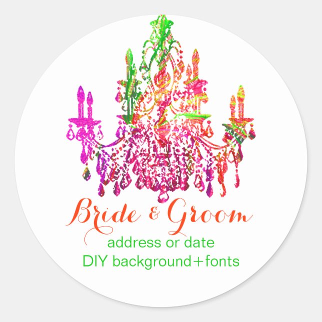 Pix Dezines Murano Glasleuchter Runder Aufkleber (Vorderseite)