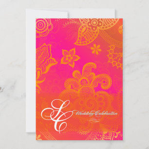 Pix Dezines orange Blumenspitze Einladung