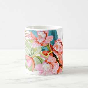 Pix Dezines Orchid Isle, Peach Cymbidium Orchid Kaffeetasse
