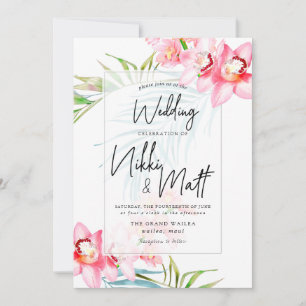 Pix Dezines Orchid Isle, Tropische Hochzeit Einladung