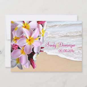 Pix Dezines pink plumeria lei/strand Einladung