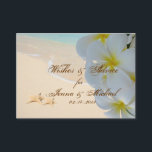 Pix Dezines Plumeria Leis Wünsche   Ratgeber Karte<br><div class="desc">PixDezines Plumeria Leis/Luau und Seesterfische Wünsche Ratgeber Karten auf dem tropischen weißen Sandstrand. Ein Paket mit 100 Karten als Beilagen oder verlassen auf dem Tisch, damit Ihre Gäste ihre Ratschläge ausfüllen können. Es kann große Schwung für Hochzeitspaar sein. Wählen Sie aus verschiedenen Angeboten von zazzle. Copyright © 2009-2010 PixDezines.com™ und...</div>