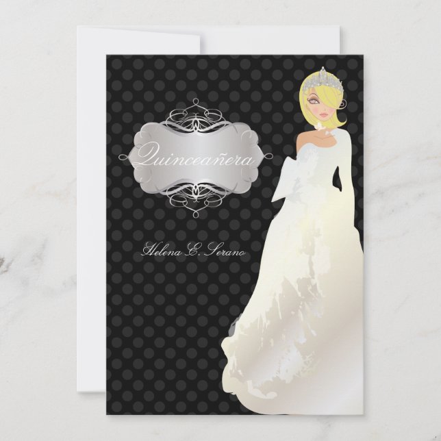 Pix Dezines Quinceañera/Quince años Prinzessin Einladung (Vorderseite)