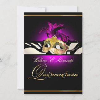 Pix Dezines Quincenera/Magenta Zebra/DIY Farbe!! Einladung