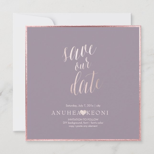 Pix Dezines RETT DATE|BLUSH PINK FUN SCRIPT Save The Date (Vorderseite)