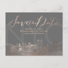 Pix Dezines/Rett Date/Pink Gold/NYC Twin Tower Ankündigungspostkarte