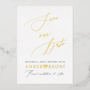 Pix Dezines Rettete unser Date Luxe Calligraphie Folieneinladung