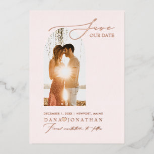 Pix Dezines Rettete unser Date Luxe Calligraphy Fo Folieneinladung
