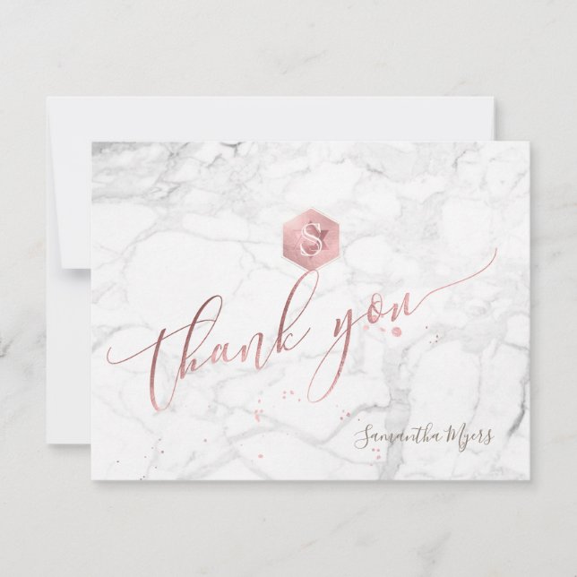 Pix Dezines Rose Gold Honeycomb Mitzvah Vielen Dan RSVP Karte (Vorderseite)