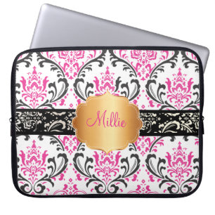 Pix Dezines Rossi Damask/DIY Monogramm+Farbe! Laptopschutzhülle
