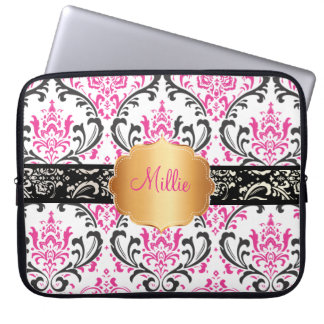Pix Dezines Rossi Damask/DIY Monogramm+Farbe! Laptopschutzhülle