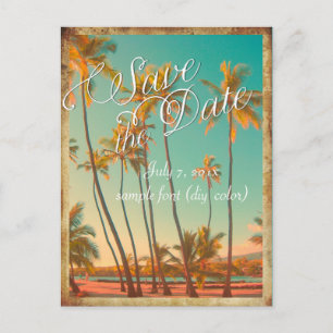 Pix Dezines/Save the Date/Vintag hawaii Ankündigungspostkarte