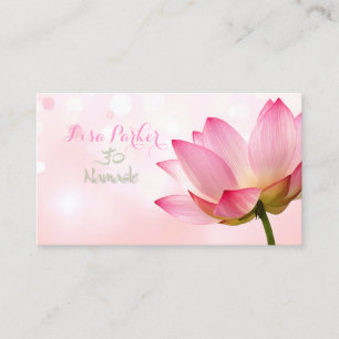 Pix Dezines Serenity Pink lotus, Om Yoga, Heiler Visitenkarte