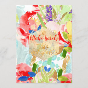 Pix Dezines Spring Watercolor Blume Bar Mitzvah Einladung