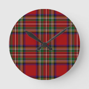 Pix Dezines-Stewart-Tartan Runde Wanduhr