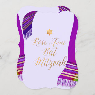 Pix Dezines Tallit/Magenta/Lila/Bat Mitzvah Einladung