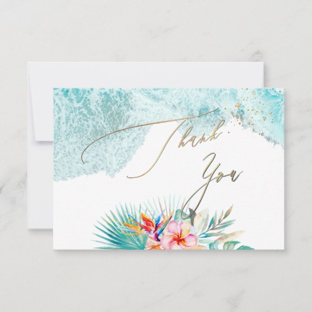 Pix Dezines Tropical Paradise Beach Vielen Dank Einladung (Vorderseite)