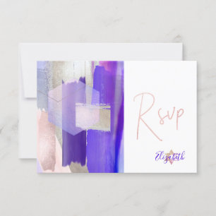 Pix Dezines UAWG Lila Watercolor Bat Mitzvah ✡ RSVP Karte