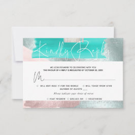 Pix Dezines UAWG Mahlzeiten, Moderne Kunst, Blau A RSVP Karte