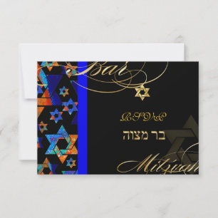 Pix Dezines uAwg Psychedelic Stars, Bar Mitzvah Einladung