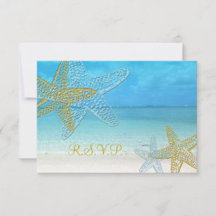Pix Dezines uAwg Starfish/Beach Hochzeiten RSVP Karte