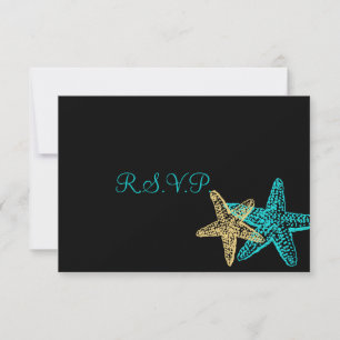 Pix Dezines uAwg Starfish / Hochzeiten am Strand RSVP Karte