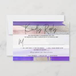 Pix Dezines UAWG w Meal, Moderne Kunst, Lila Silbe RSVP Karte