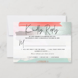 Pix Dezines UAWG w Meal, Moderne Kunst, Minze Cora RSVP Karte