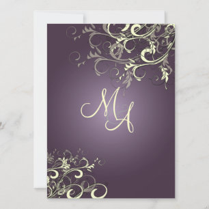 Pix Dezines Vanilla Wirbel/DIY Dunkler Lila Becker Einladung