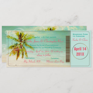 Pix Dezines Vintag Beach Boarding Pass Einladung