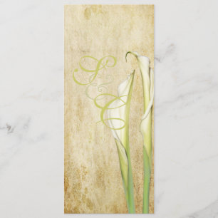 Pix Dezines Vintag Calla lilies, Menü Menükarte