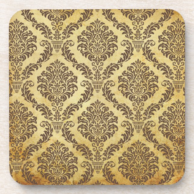 Pix Dezines Vintag Rosette Damask Untersetzer (Vorderseite)