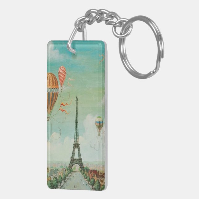 Pix Dezines Vintage Ballons über Paris Schlüsselanhänger (Rückseite rechts)