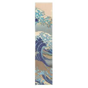 Pix Dezines Vintage Große Wellen in Kanagawa Kurzer Tischläufer