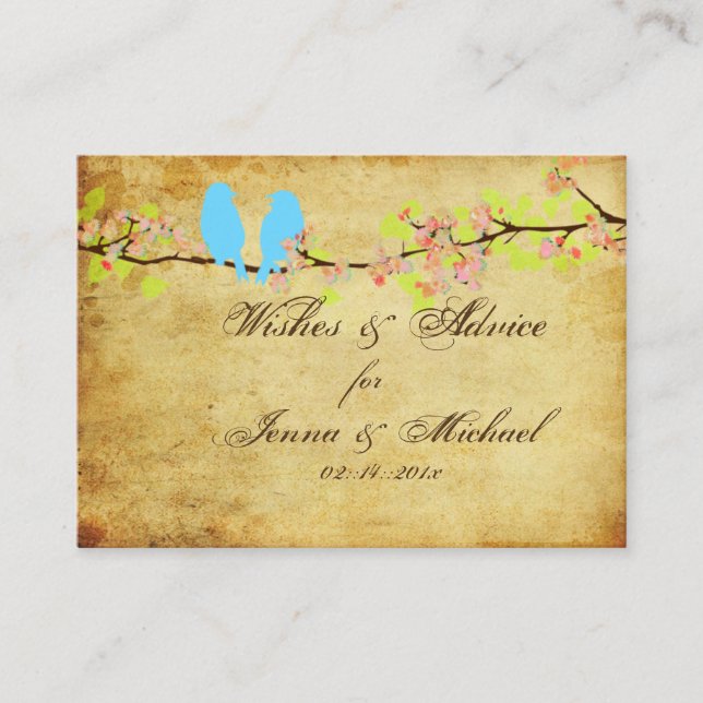 Pix Dezines Vintage Liebesvögel, Ratgeber Karten (Vorderseite)