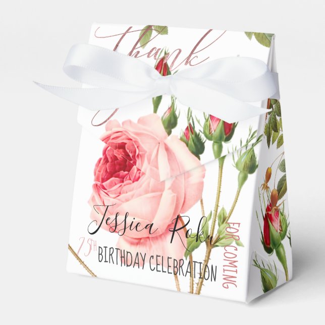 Pix Dezines Vintage Rose/Botanische Kunst Geschenkschachtel (Vorderseite)