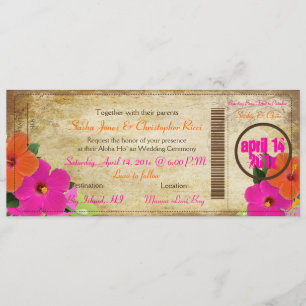 Pix Dezines Vintager Boarding Pass/Hibiskus Einladung