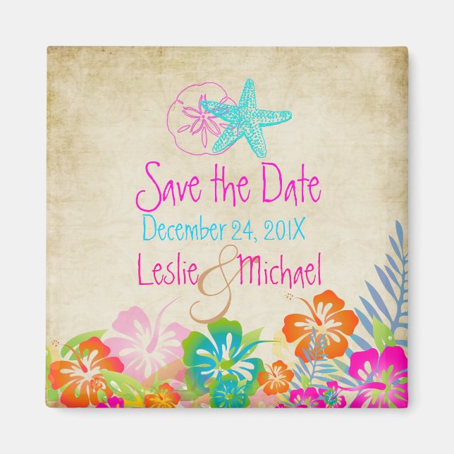 Pix Dezines Vintager Seestern, Save the Date Magnet (Vorne)