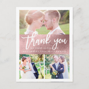 Pix Dezines Wedding Vielen Dank/Imitate Rose Gold Postkarte