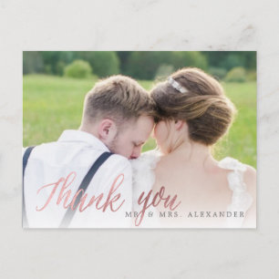 Pix Dezines Wedding Vielen Dank/Imitate Rose Gold Postkarte